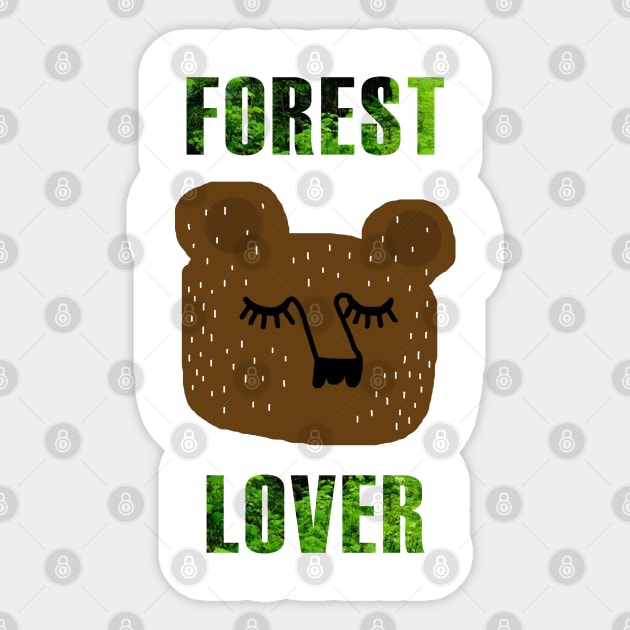 Bear the forest lover illustration Sticker by LittleForest